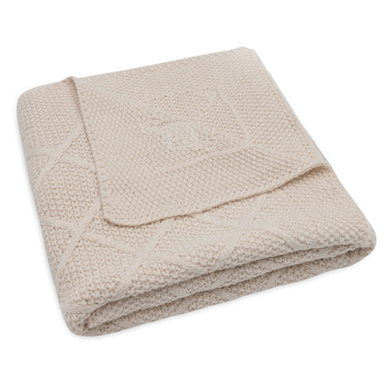 <tc>Jollein</tc> Wiegendecke Check Knit Oatmeal 75 X 100 cm