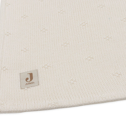 <tc>Jollein</tc> Wiegendecke Cosy Knit Ivory/Velvet 75 X 100 cm