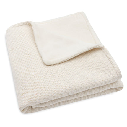 <tc>Jollein</tc> Wiegendecke Cosy Knit Ivory/Velvet 75 X 100 cm