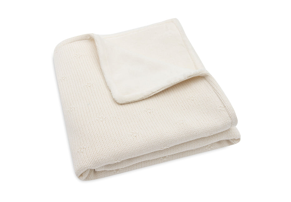 <tc>Jollein</tc> Wiegendecke Cosy Knit Ivory/Velvet 75 X 100 cm