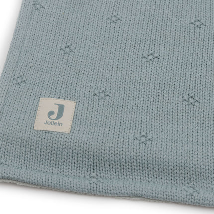 <tc>Jollein</tc> Wiegendecke Cosy Knit Sea Green/Velvet 75X100 Cm