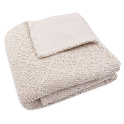 <tc>Jollein</tc> Wiegendecke Check Knit Oatmeal/Teddy Fleece 75 X 100 Cm