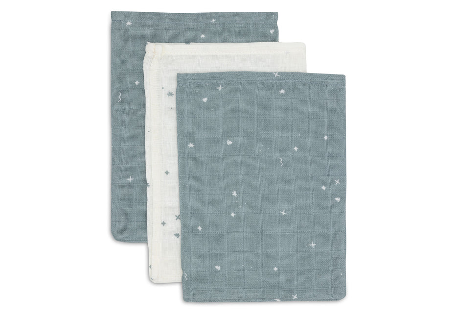 <tc>Jollein</tc> Waschlappen Twinkling Sea Green 15 X 20 cm 3tlg.