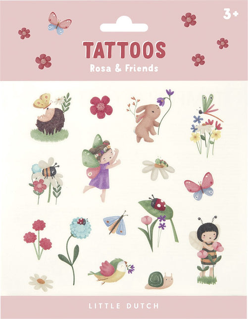 <tc>Little Dutch</tc> Temporäre Tattoos Rosa und Freunde