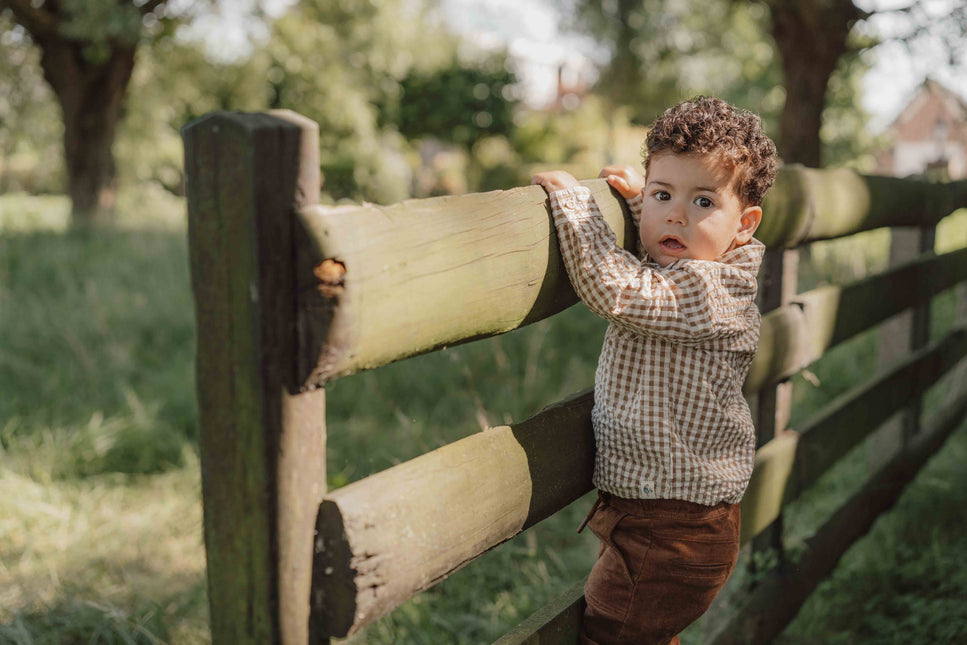 Little Dutch Winterbluse für Kleinkinder, Jungen, braun kariert