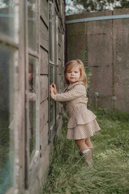 Little Dutch Kleinkind-Mädchen-Winterrock, braun kariert