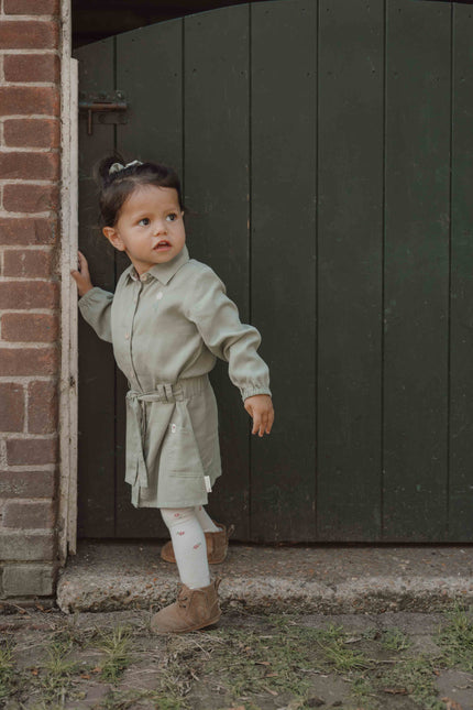 Little Dutch Kleinkind Mädchen Winterkleid Langarm Grün