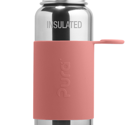 <tc>Pura</tc> Thermos Sportflasche Edelstahl 650 ml + rosa Sportkappe + rosa Hülle