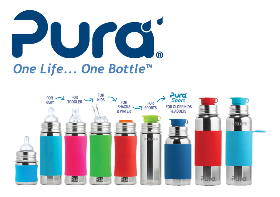 Pura thermos tuitfles RVS 260 ml + silicone tuitspeen + silicone reisdop + rose sleeve