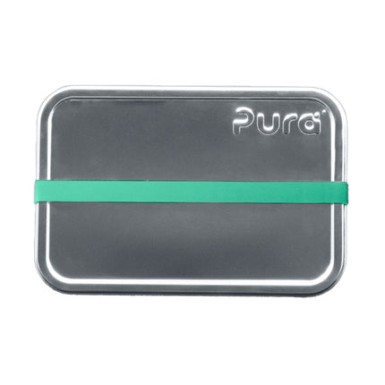 <tc>Pura</tc> Edelstahl Lunchbox klein + Silikonband Moos