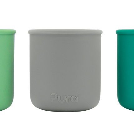 Pura my-my™ silicone drinkbeker 3-pack - Mint, Grijs en Moss