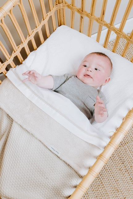 Baby's Only Ledikantlaken Gebreid Bies Warm/Linen/Wit - Baby's Only - Babywinkel - 8720512367454