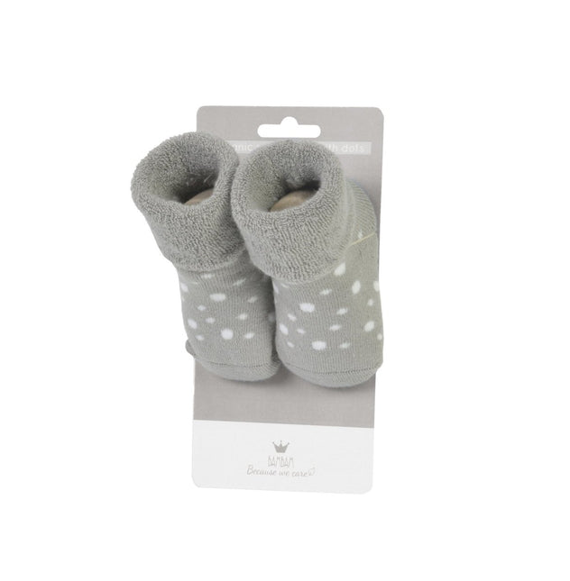 BamBam Babysokjes Organische Sokken Met Dots Grijs - BamBam - Babywinkel - 8711811096688