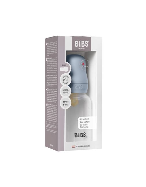 <tc>BIBS</tc> Babyflasche Rund Latex 150ml Slow Flow Baby Blau