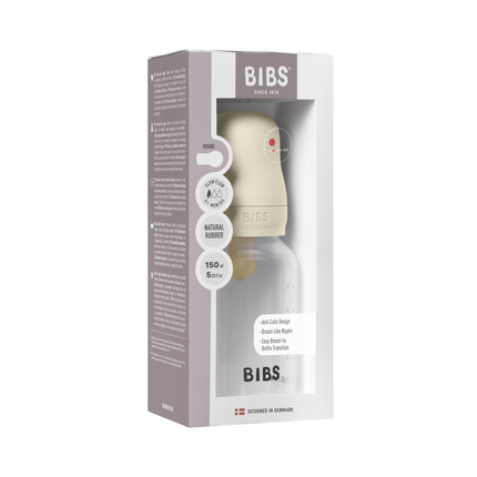 <tc>BIBS</tc> Babyflasche Rund Latex 150ml Slow Flow Elfenbein