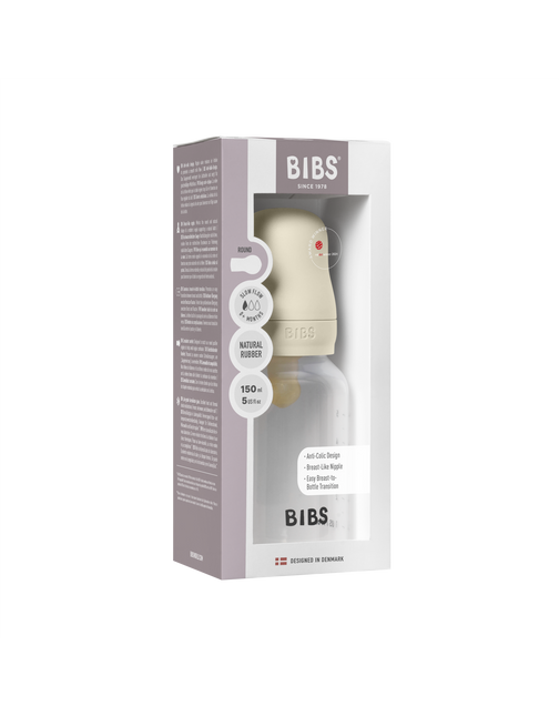 <tc>BIBS</tc> Babyflasche Rund Latex 150ml Slow Flow Elfenbein