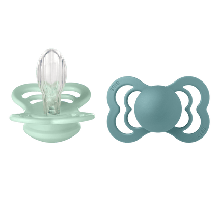 BIBS Speen Maat 2 Supreme 2 - Pack Silicone Nordic Mint/Island Sea - BIBS - Babywinkel - 5713795221127