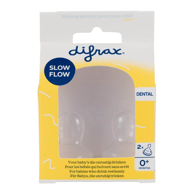 Difrax Flessenspeen Plat S (2 Stuks) Gaatje Boven - Difrax - Babywinkel - 8711736006946