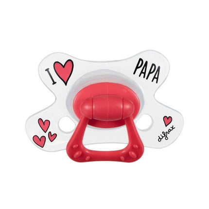 Difrax Speen 12+ Natural I Love Mama / Papa - Difrax - Babywinkel - 8711736556625