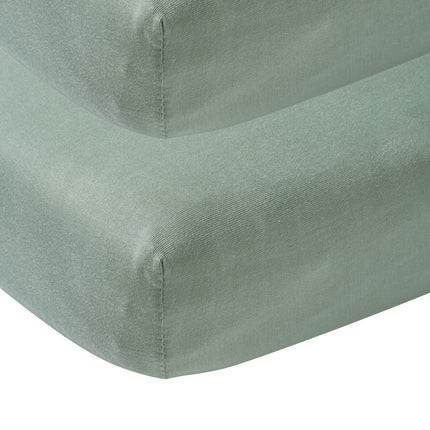 Meyco Spannbettlaken Jersey Stone Green 70x140/150 cm 2St