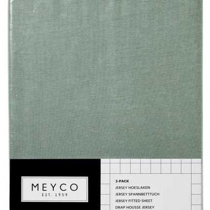 Meyco Spannbettlaken Jersey Stone Green 60x120cm 2St