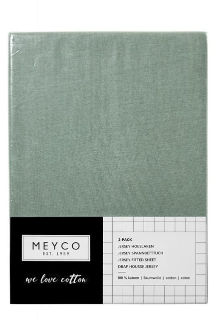 Meyco Spannbettlaken Jersey Stone Green 60x120cm 2St