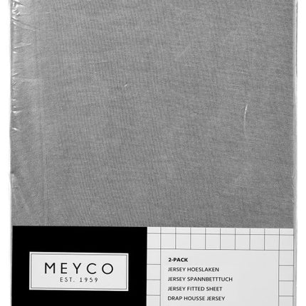 Meyco Spannbettlaken Jersey Grau 40x80/90 cm 2St