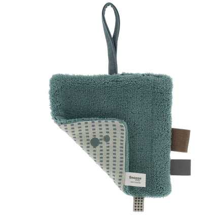 Snoozebaby Geschenkset Kuscheltuch und Geburtsanzeige Smokey Green