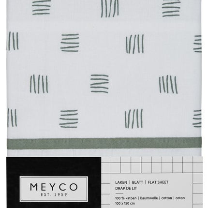 <tc>Meyco</tc> Bettlaken Block Stripe Waldgrün