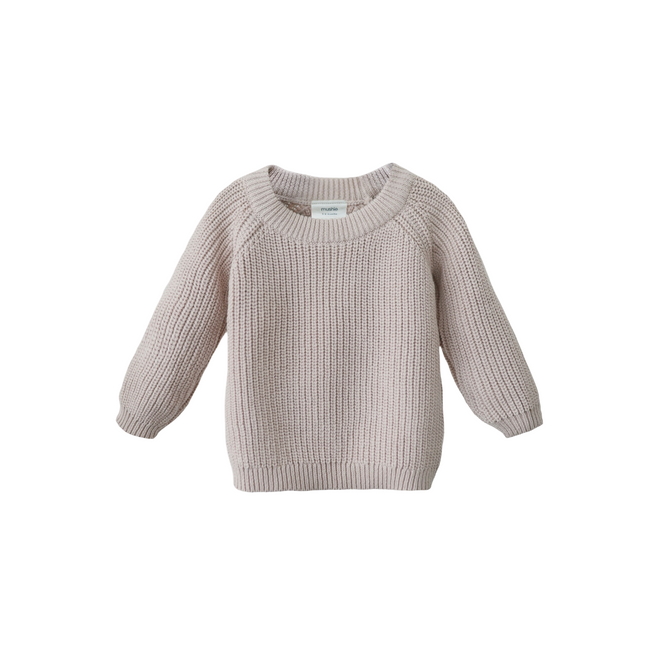 Mushie Baby Pullover Chunky Knit Beige