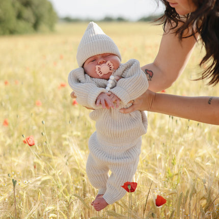 Mushie Baby Hose Chunky Knit Beige