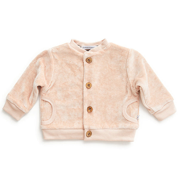 Bamboom Baby Strickjacke Samt Rosa