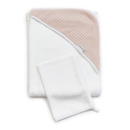 Bamboom Badcape Baby Duo Soft Stone Soft Pink