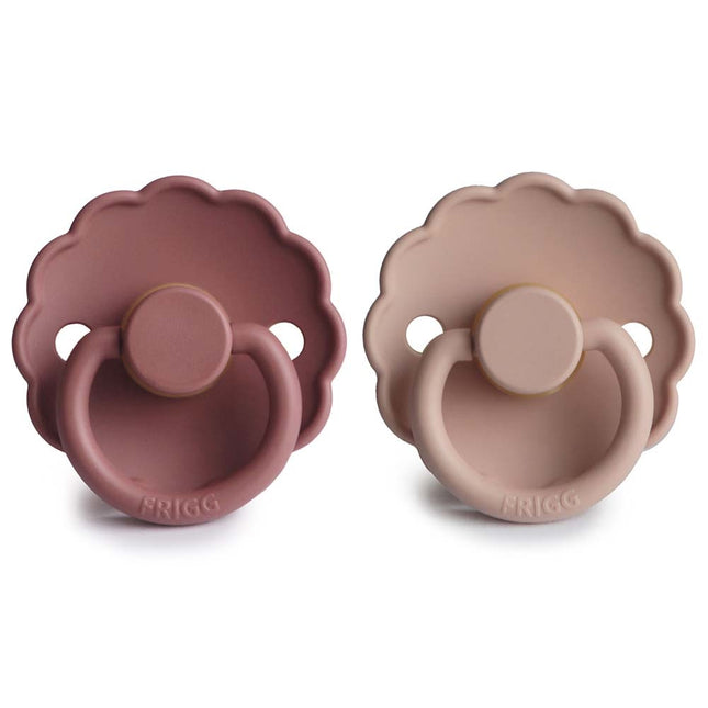 Frigg Schnuller Größe 1 Daisy Baby Blush/Woodchuck Latex 2er-Pack