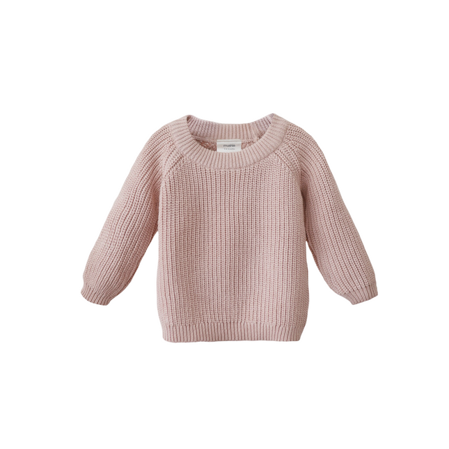 Mushie Baby Pullover Chunky Knit Blush