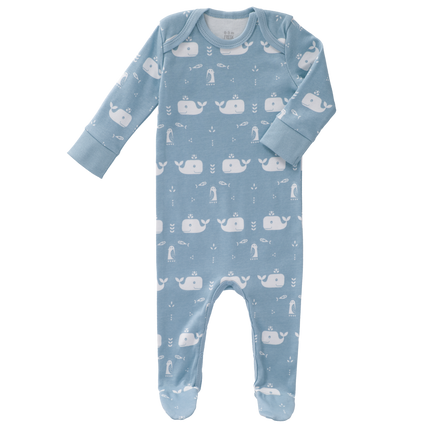 Fresk Baby-Pyjama mit Fußwal und blauem Nebel