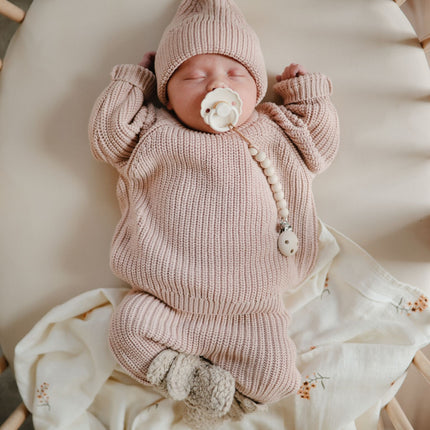 Mushie Baby Pullover Chunky Knit Blush