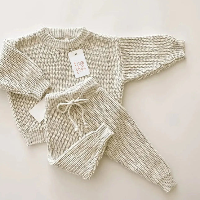 Yumi Baby Babyset Salz & Pfeffer gestrickt