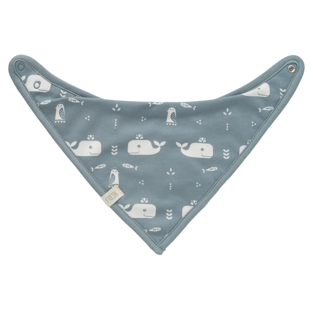 Fresk Lätzchen Bandana Whale Blue Fog