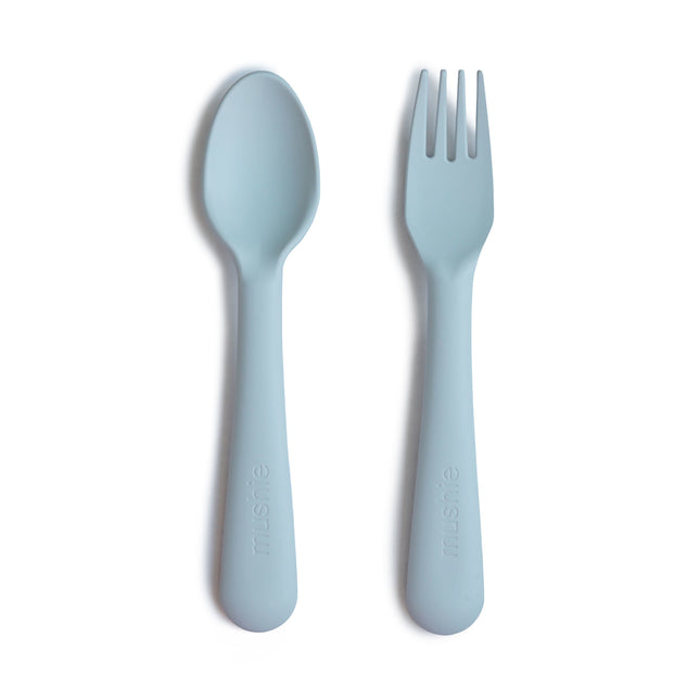 Mushie Besteckset Powder Blue 2-teilig