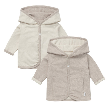 Noppies Baby Strickjacke Rev Bonny Taupe Melange Zweiseitig