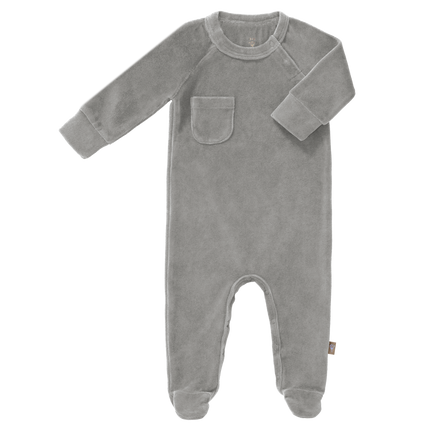 Fresk Baby-Pyjama Velours mit Fuß Paloma Grey