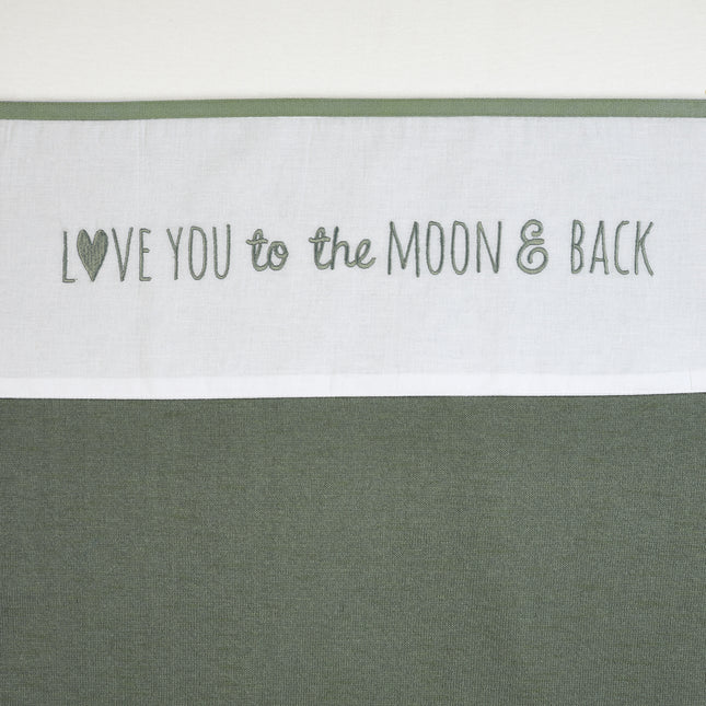 Meyco Spickzettel „Love You To The Moon & Back Forest Green“.