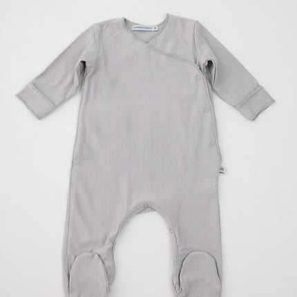 Bamboom Playsuit mit Füßen Grau/Elfenbein