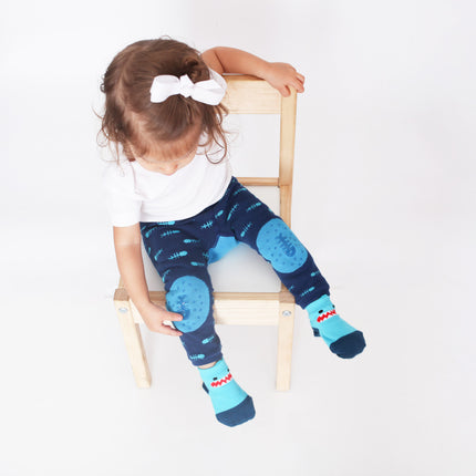 Zoocchini Baby-Legging Sherman The Shark inklusive Socken 6/12 Monate