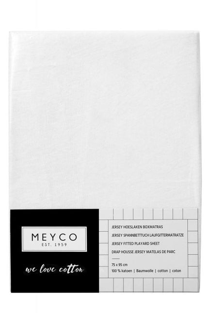 Meyco Spannbettlaken, Jersy-Box-Matratze, Weiß, 75 x 95 cm