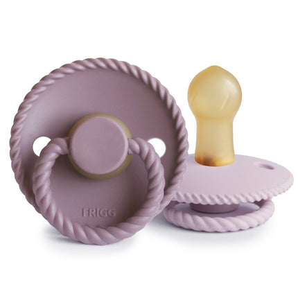 Frigg Schnuller Größe 1 Rope Tw. Mauve/Soft Lilac Latex 2er-Pack