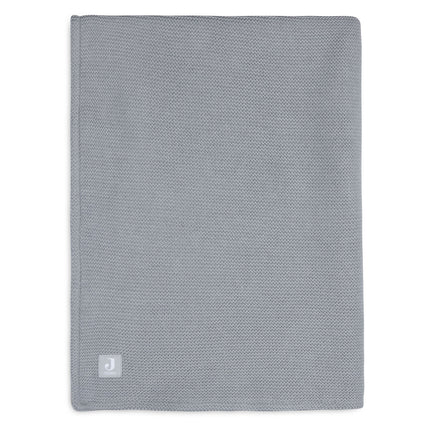 Jollein Wiegendecke Basic Knit Stone Grey/Fleece 75x100cm