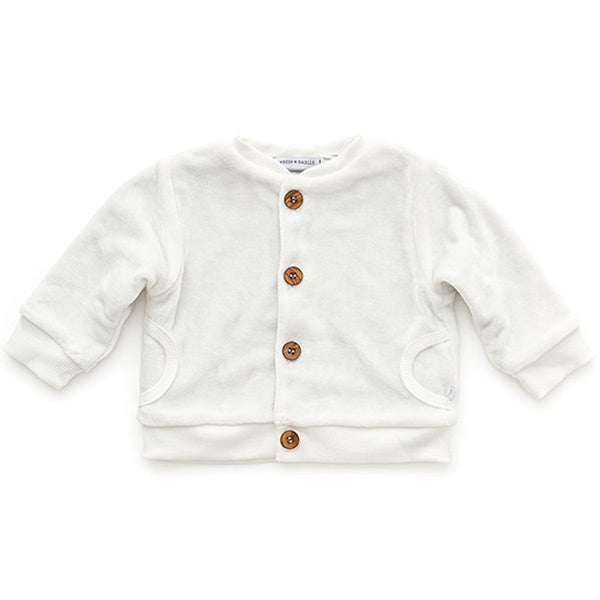 Bamboom Baby Strickjacke Samt Off White