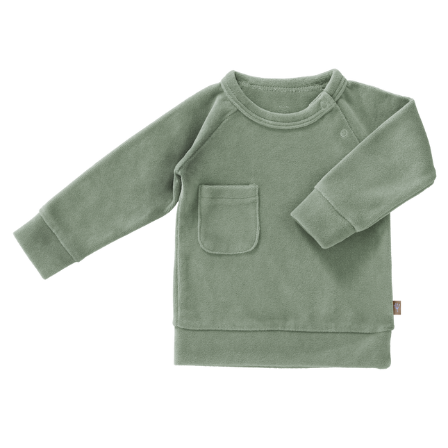 Fresk Babypullover Velours Waldgrün